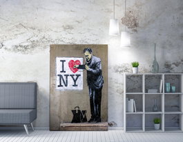 Wallity WY42 Banksy Lienzo Decorativo Enmarcado 50 x 70 cm